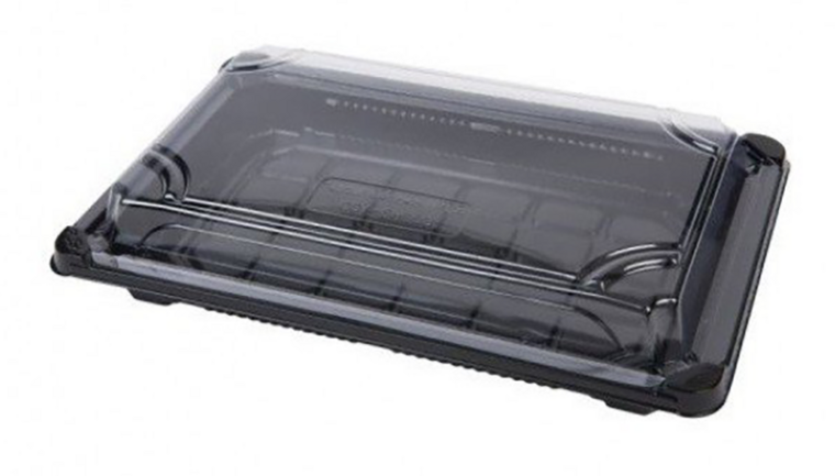 300 stuks Vegaware PLA sushi tray met Deksel 17,5x12,5x4cm