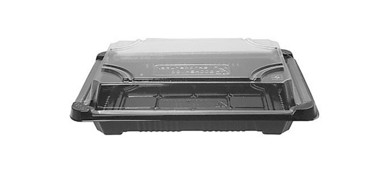 300 stuks Vegaware PLA sushi tray met Deksel 17,5x12,5x4cm