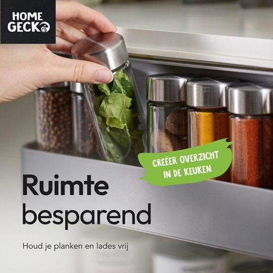 12 stuks Ophangbaar Kruidenrek inclusief 6 Kruidenpotjes
